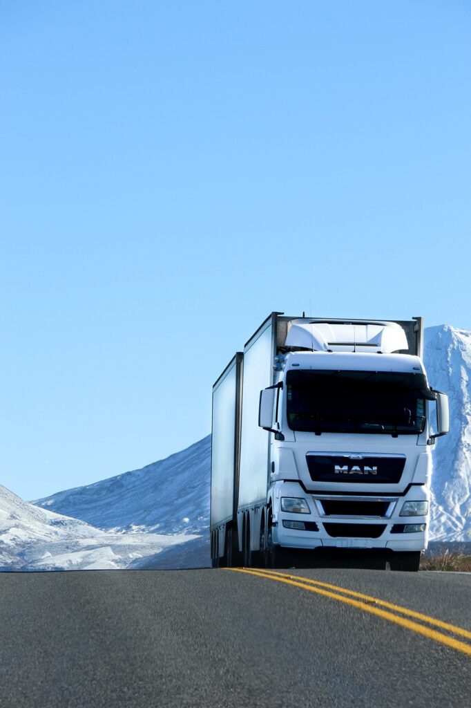 truck, road, vehicle, snow, white, nature, blue, lorry, transport, blue road, blue truck, blue snow, truck, truck, truck, truck, truck